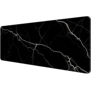 Black Marble Desk Mat with White Lightening Bolts- Comfortable, Non-Slip,&Smooth